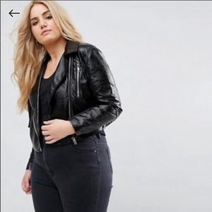 Missguided cropped biker jacket